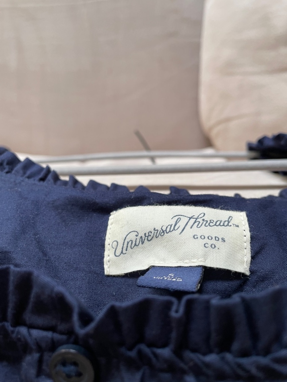 Universal Thread Navy Ruffled Neck dress